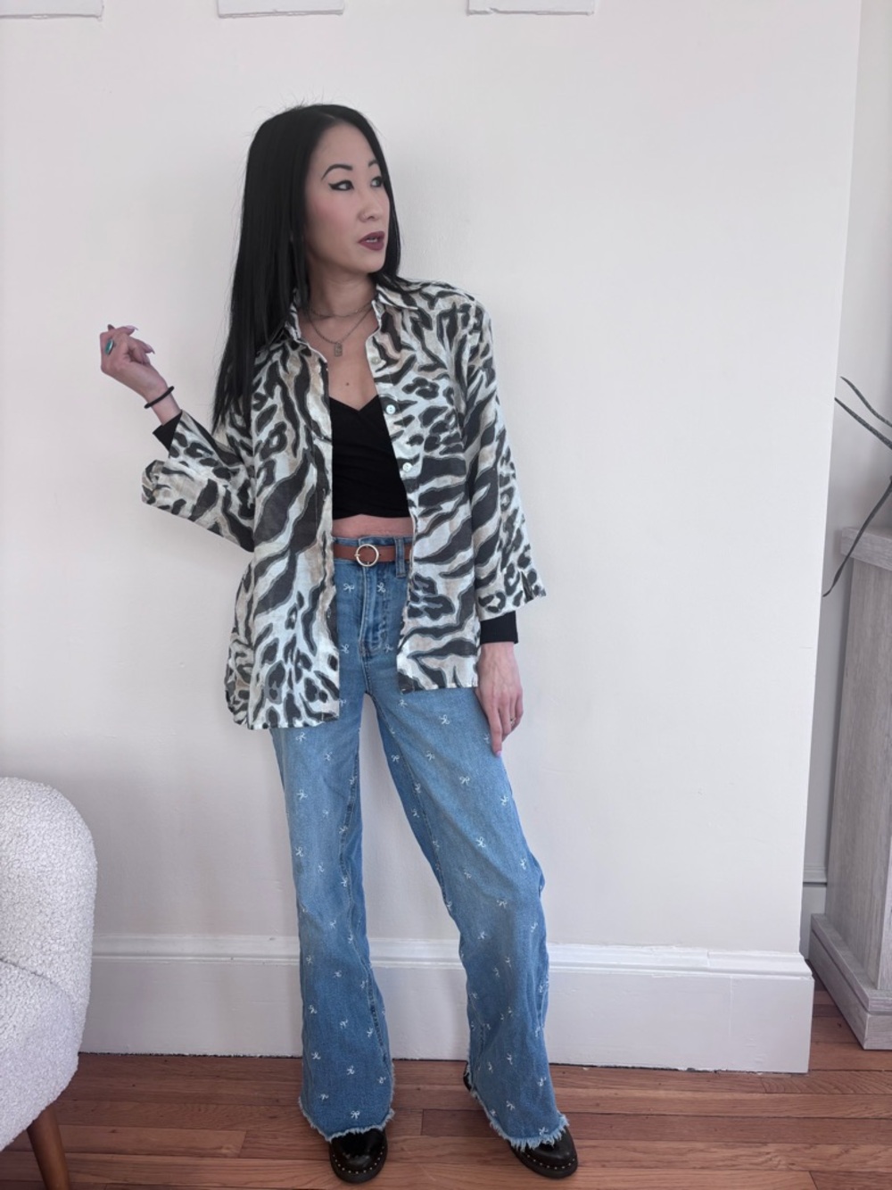 Vintage Y2K Alfred Dunner sheer blouse